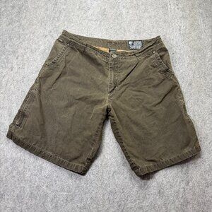 Kuhl Shorts Men 36 Brown Cotton Nylon Stretch Cargo Pocket 10"